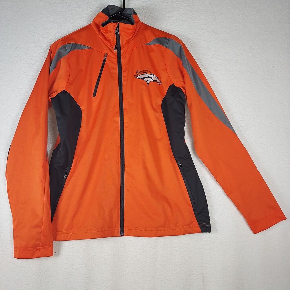 Denver Broncos Women’s S Antigua Orange Gray Black Full Zip NFL Jacket